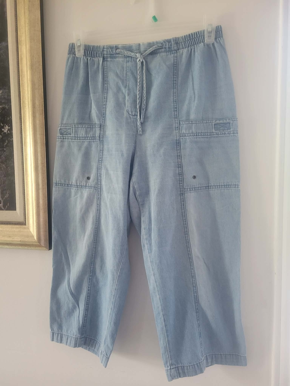 Light Blue Straight-Leg Women's Pull-On Pants